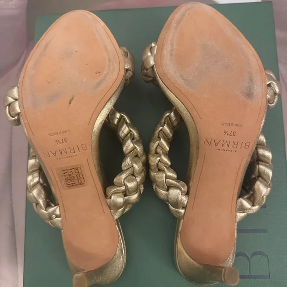NWT ALEXANDRE BIRMANFrancis Braided Leather Mules Size 7.5